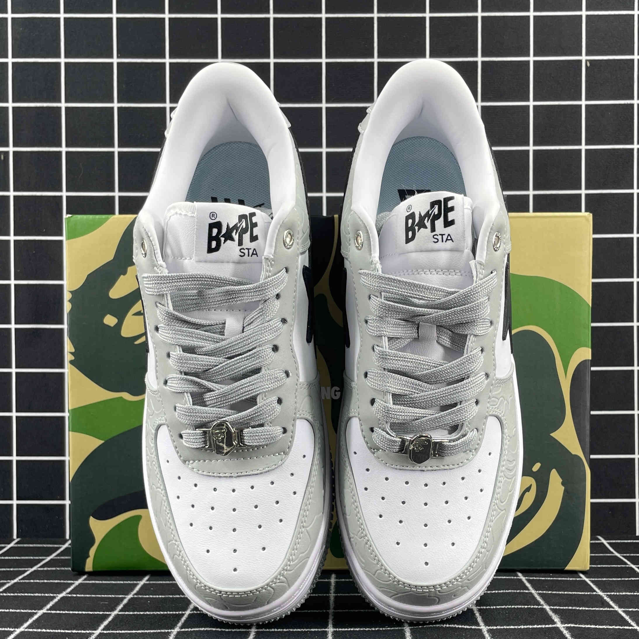 A Bathing Ape Bape Sta Low Grey Black Replica