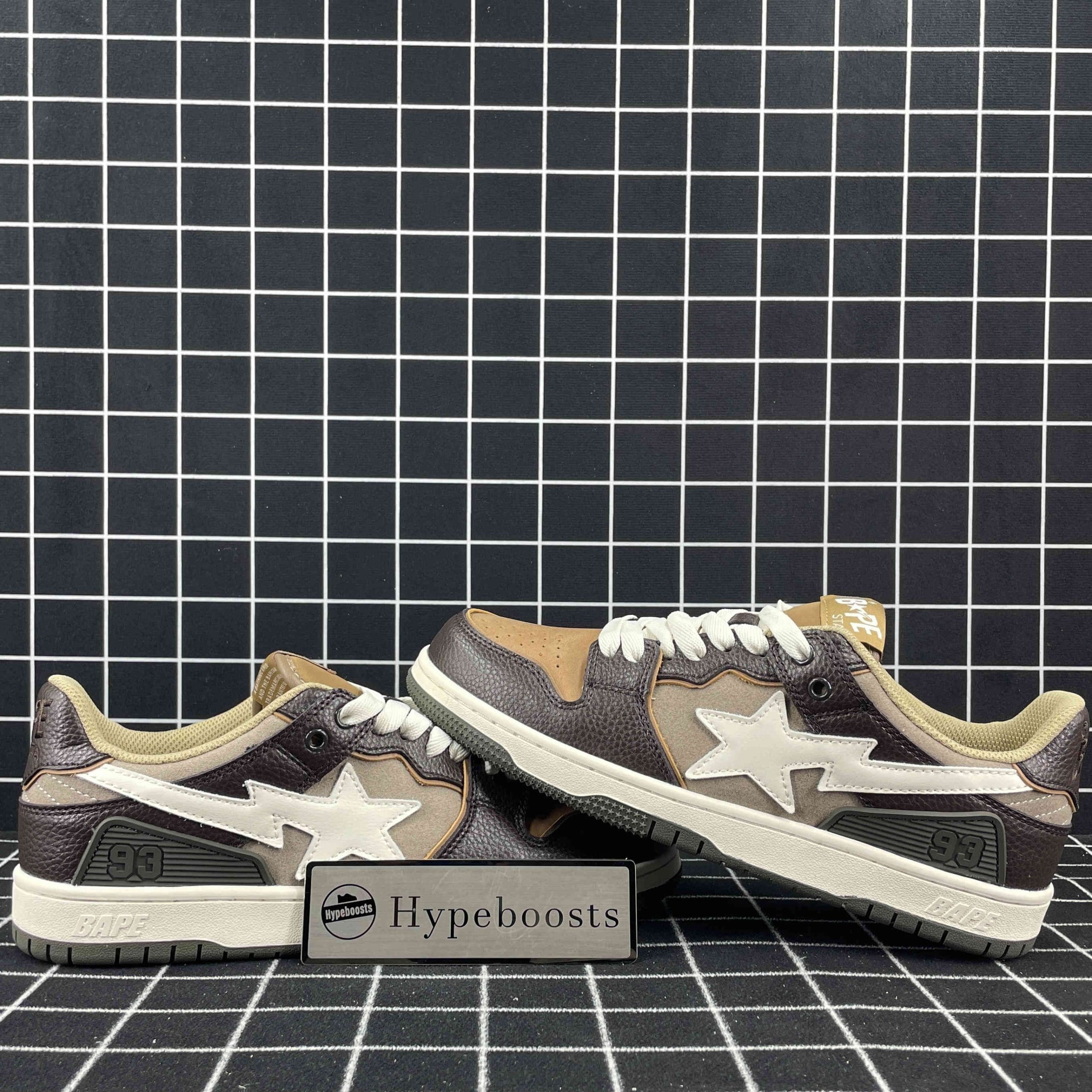 A Bathing Ape Bape Sk8 Sta Brown Ivory Replica