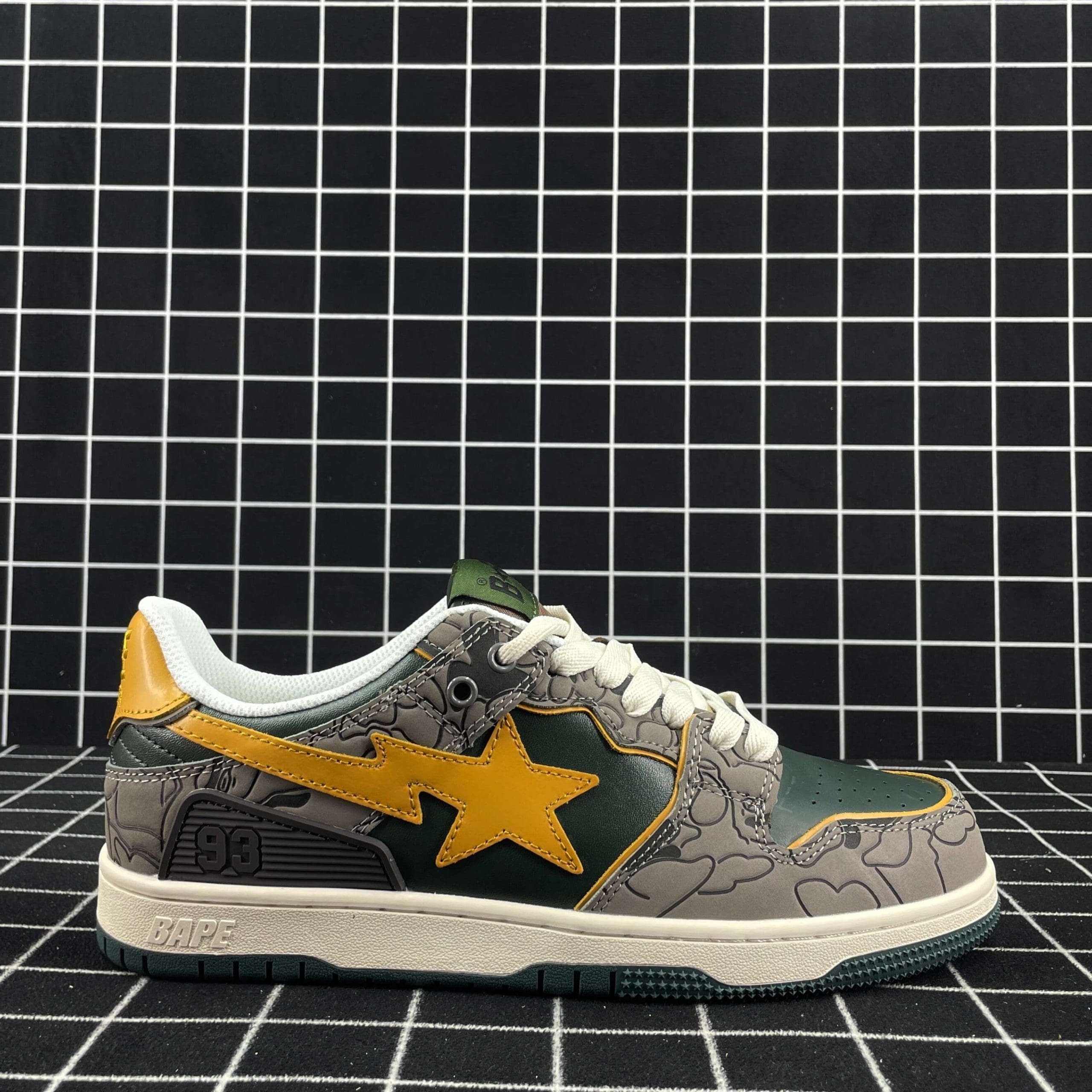 A Bathing Ape Bape Sk8 Sta Grey Mustard Yellow Replica