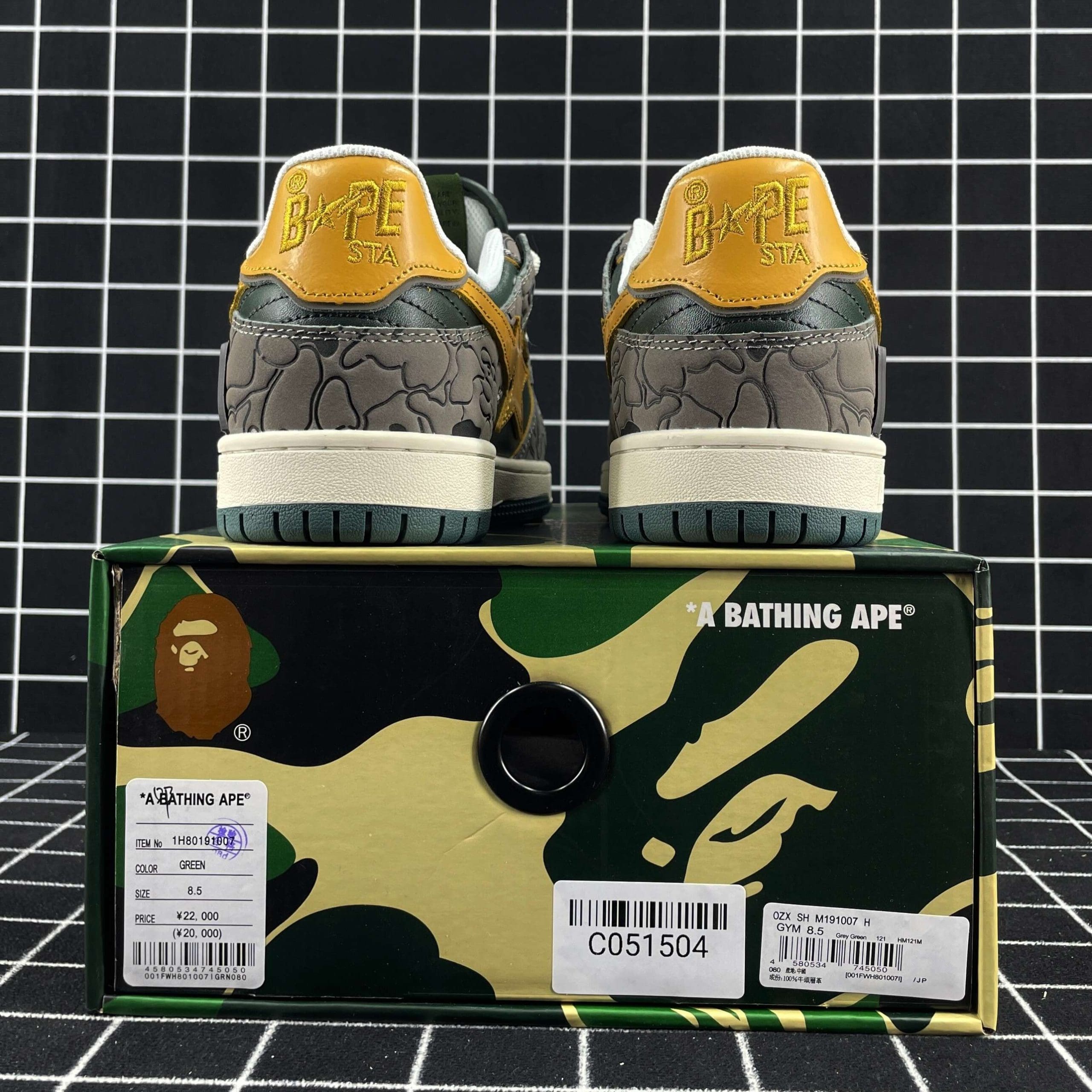 A Bathing Ape Bape Sk8 Sta Grey Mustard Yellow Replica