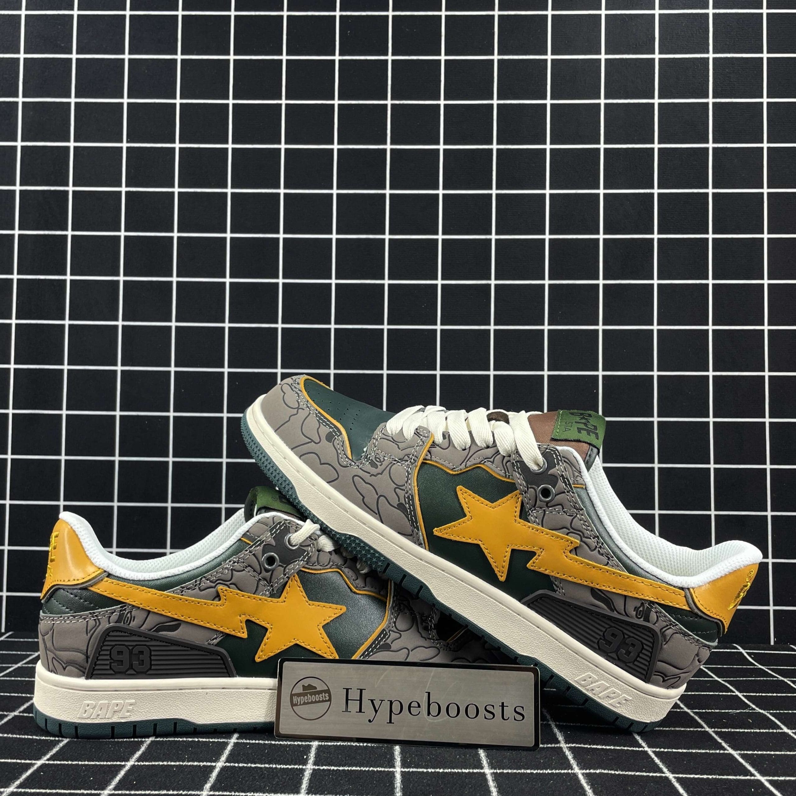 A Bathing Ape Bape Sk8 Sta Grey Mustard Yellow Replica