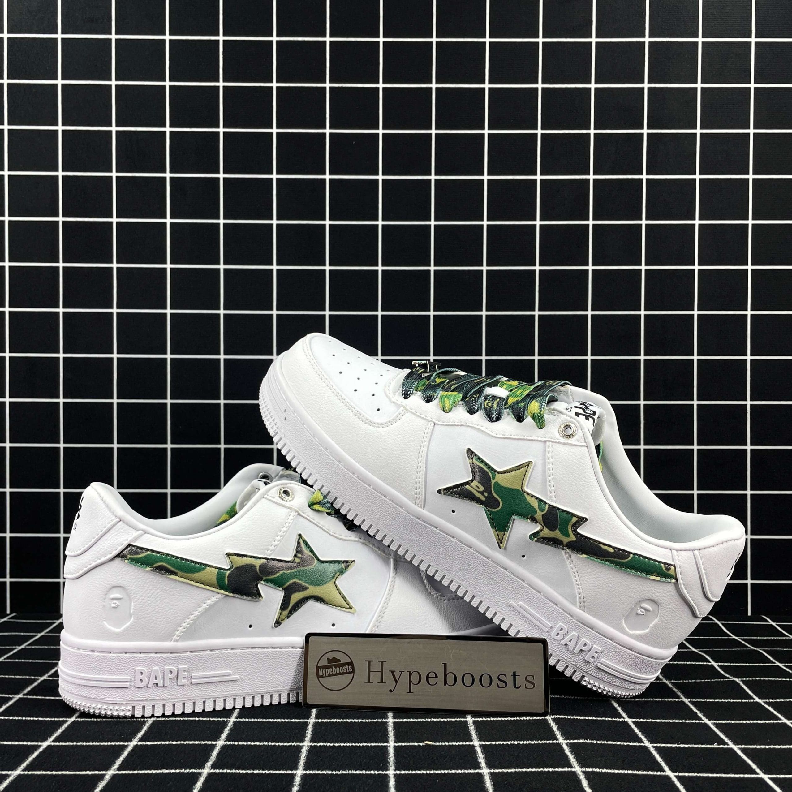 A Bathing Ape Bape Sta Low White ABC Camo Green Replica