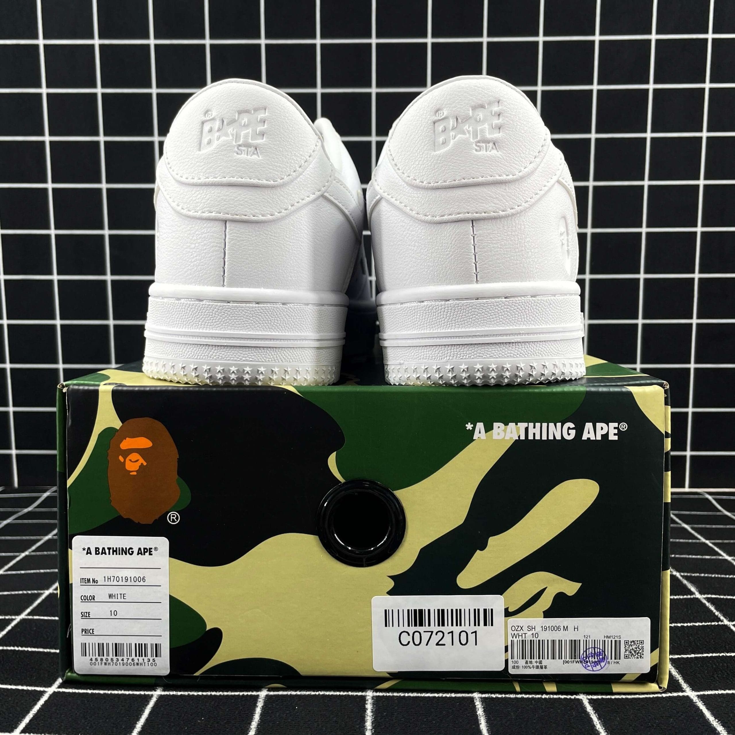 A Bathing Ape Bape Sta Low White Leather (2020) Replica
