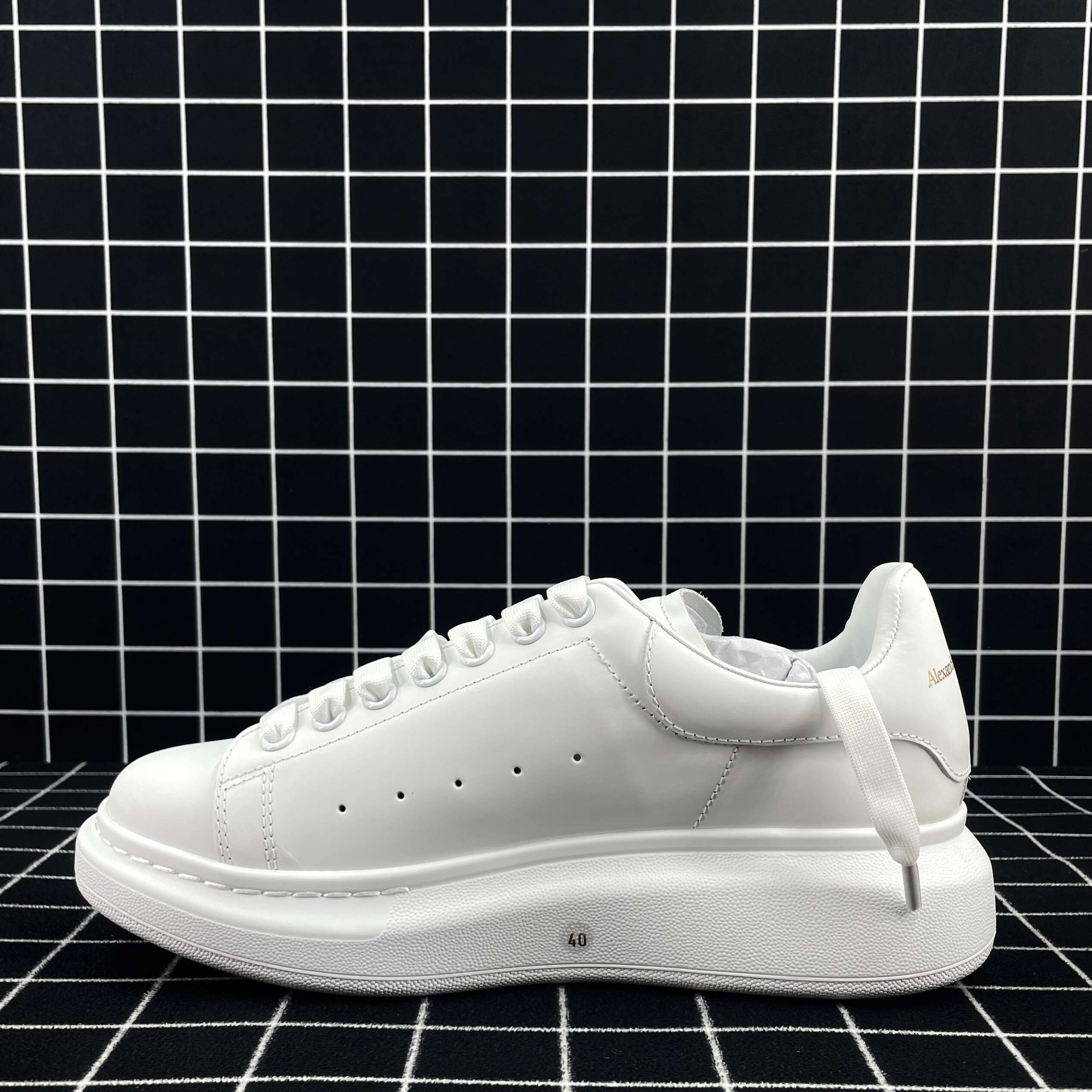 Alexander McQueen Oversized Sneaker White Smooth Calf Leather Replica