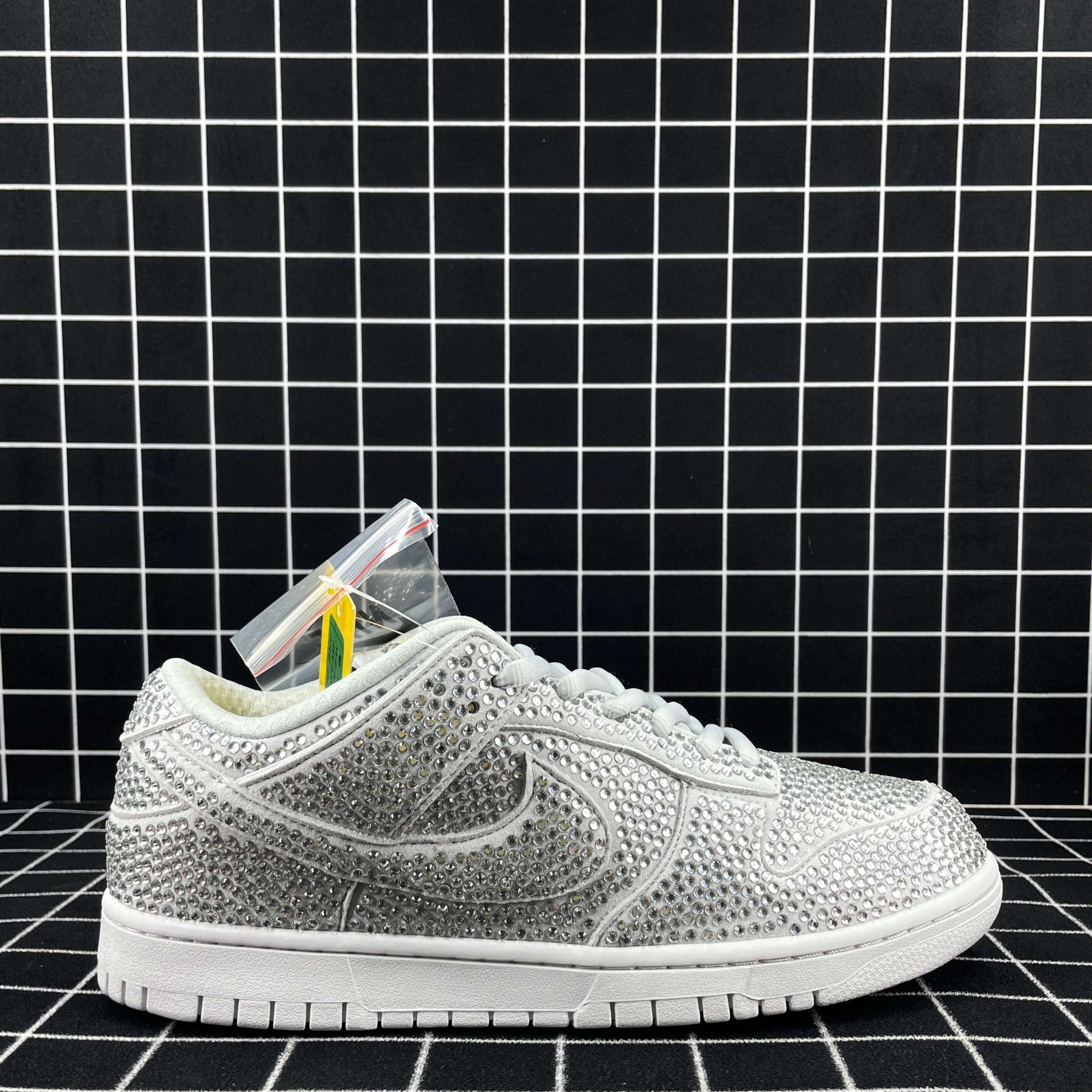 Cactus Plant Flea Market x Swarovski x Dunk Low Pure Platinum Replica