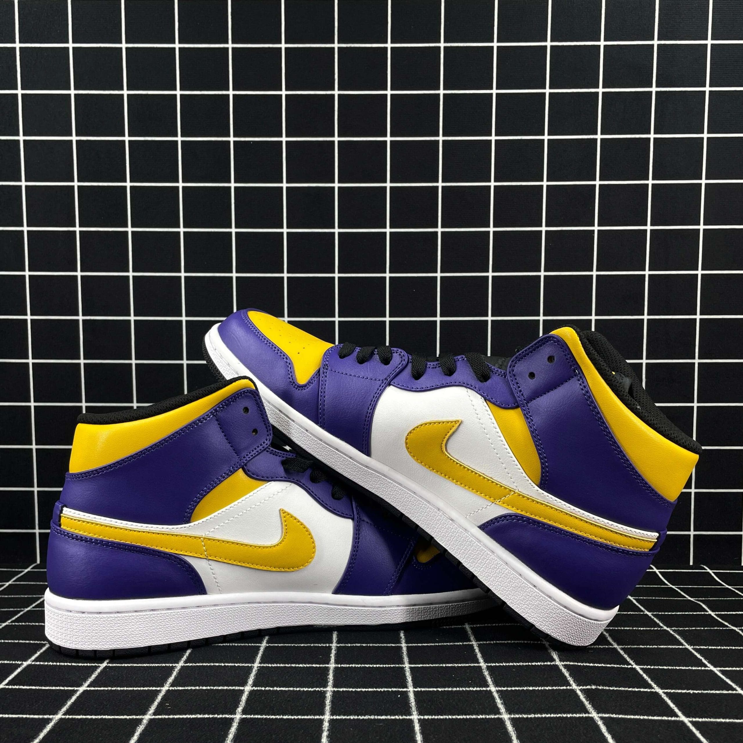 Jordan 1 Mid Lakers Replica