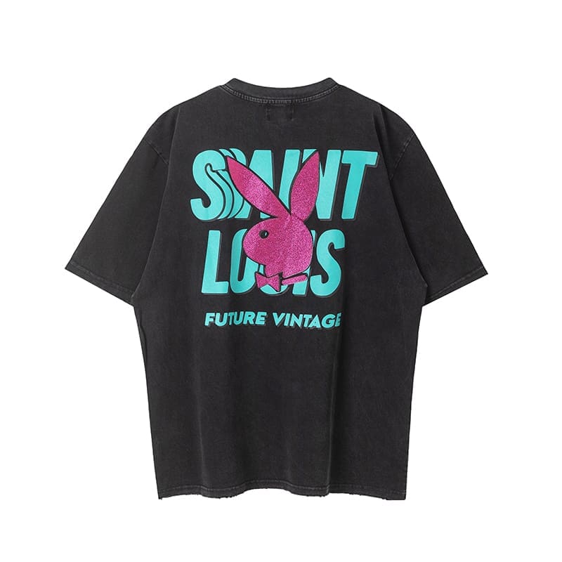sssaint L**is washed gray lip tee