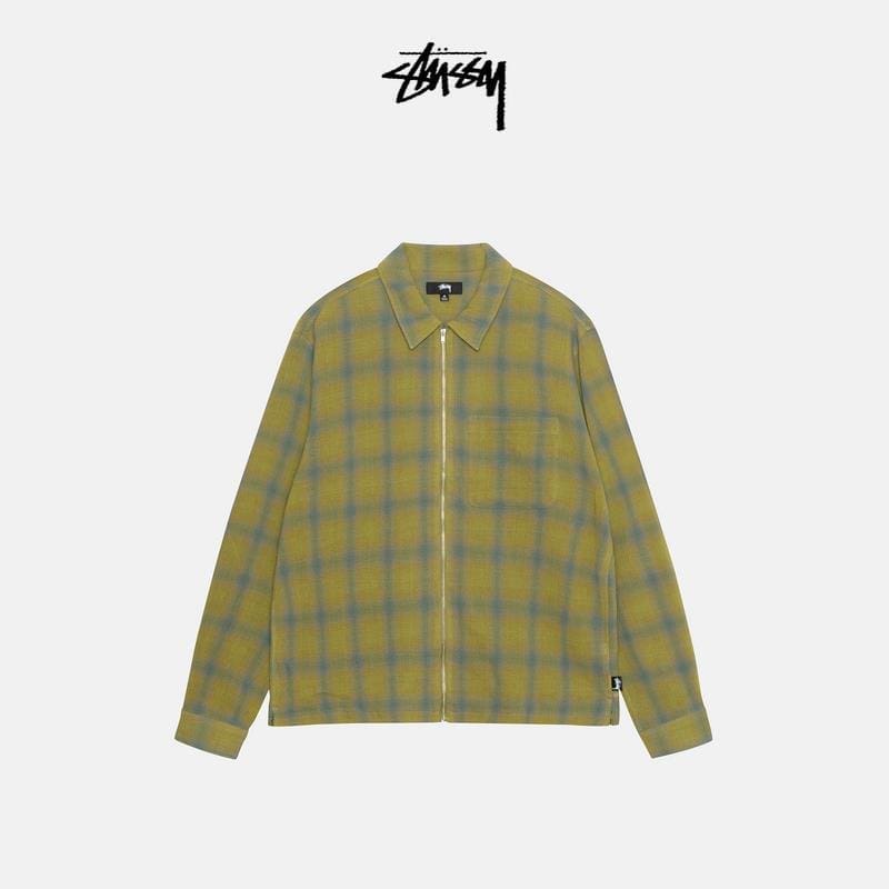 Zip Shirt Twisted Yarn Plaid