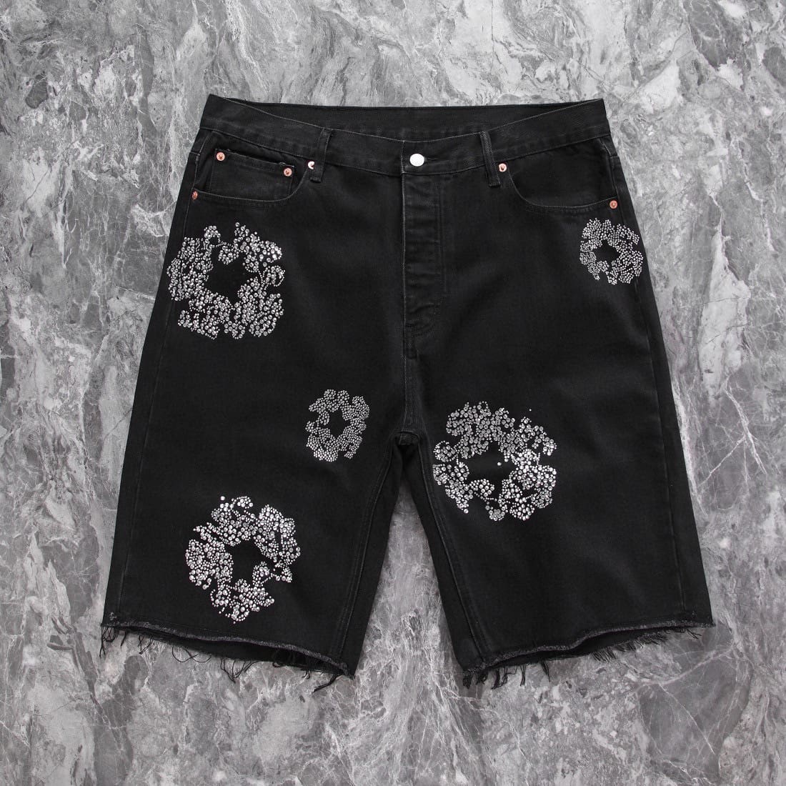 Denim Tears Rhinestone Button Shorts