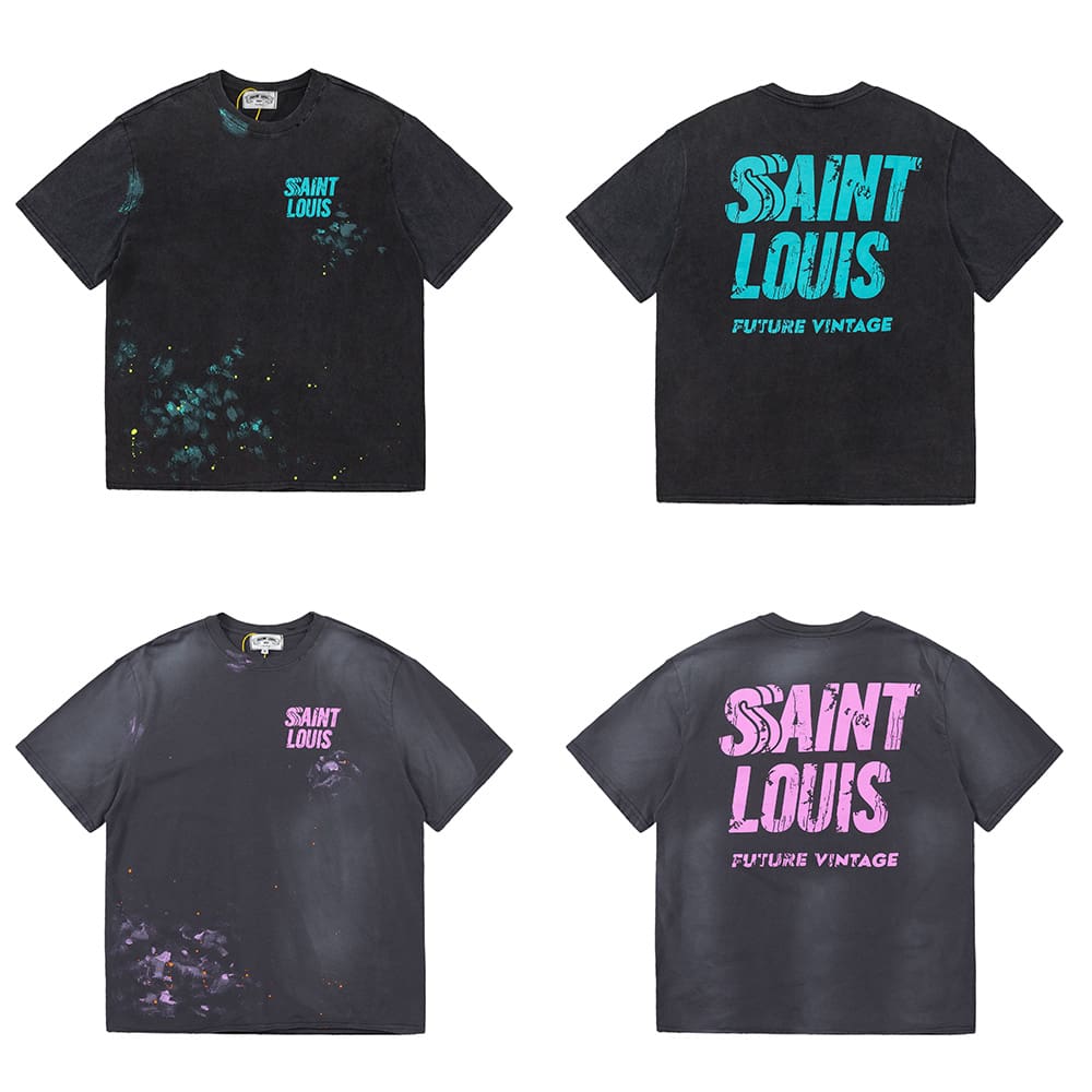 sssaint L**is hand-made dirty splash ink tee