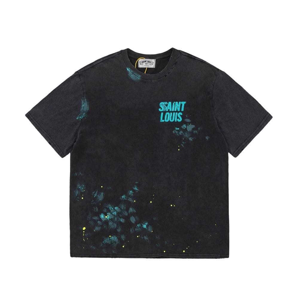 sssaint L**is hand-made dirty splash ink tee