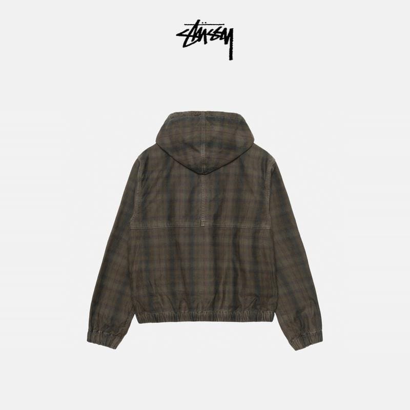 Olive-Work Jacket Unlined Plaid