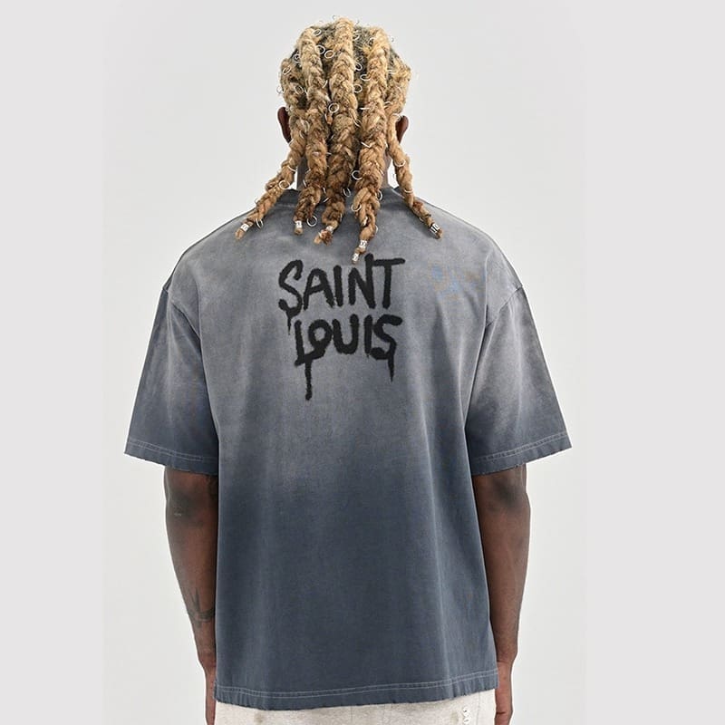 sssaint L**is flower graffiti washed tee