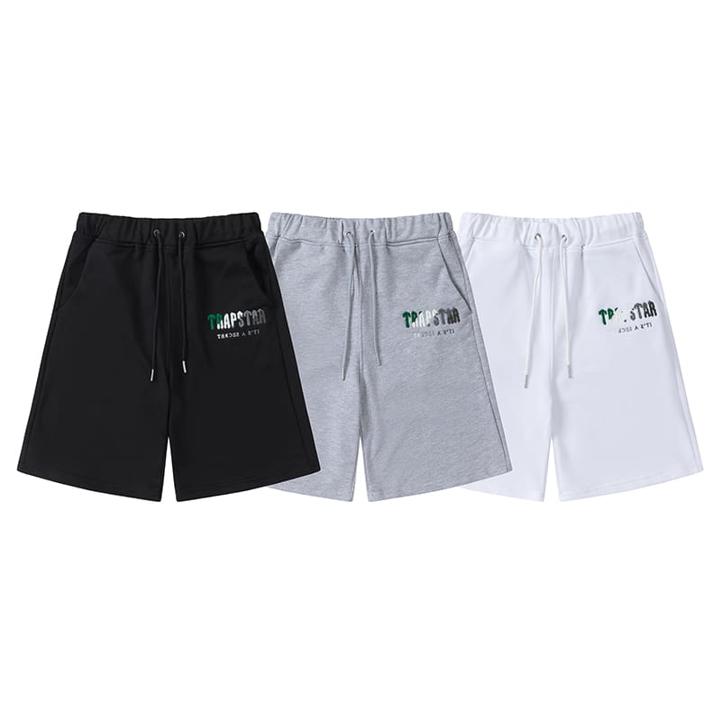 Trapstar Greenish White Towel Embroidery Shorts Set