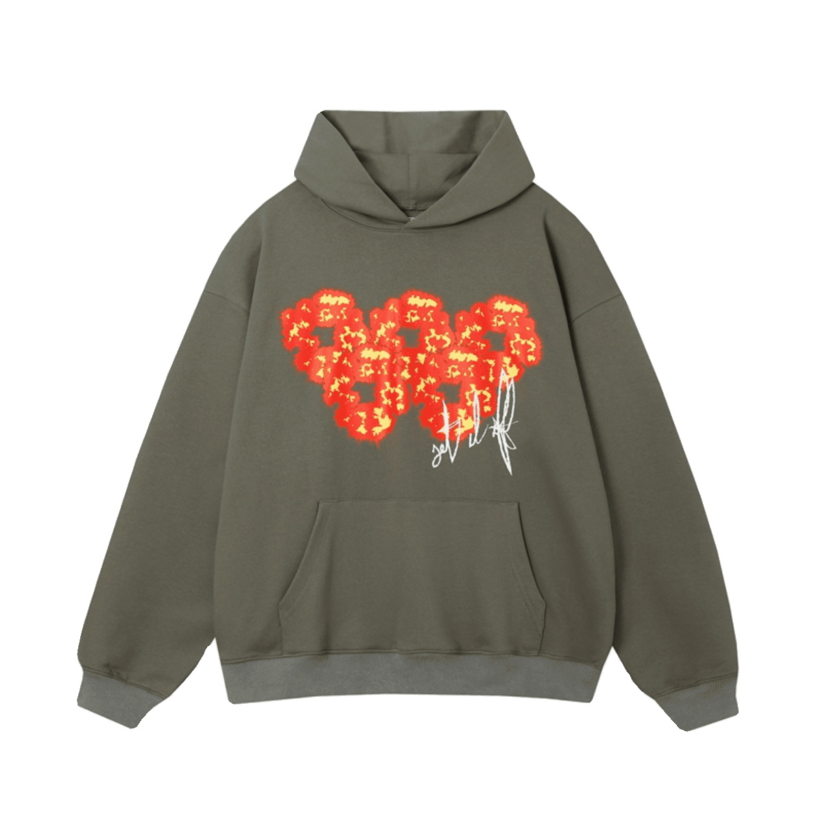 Denim Tears Flame Wood Cotton Hoodie