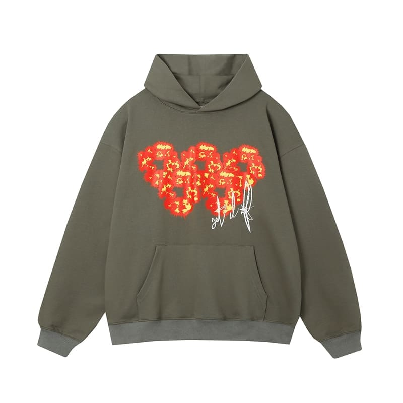 Denim Tears Flame Wood Cotton Hoodie