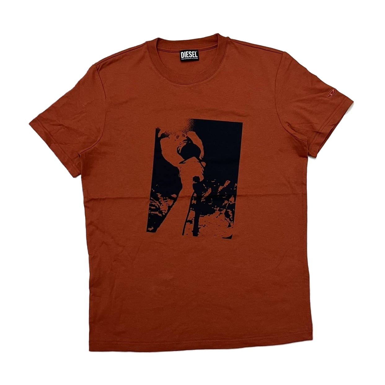 Diesel T-Diegors-C4 Cotton Vintage Print Short Sleeve T-Shirt