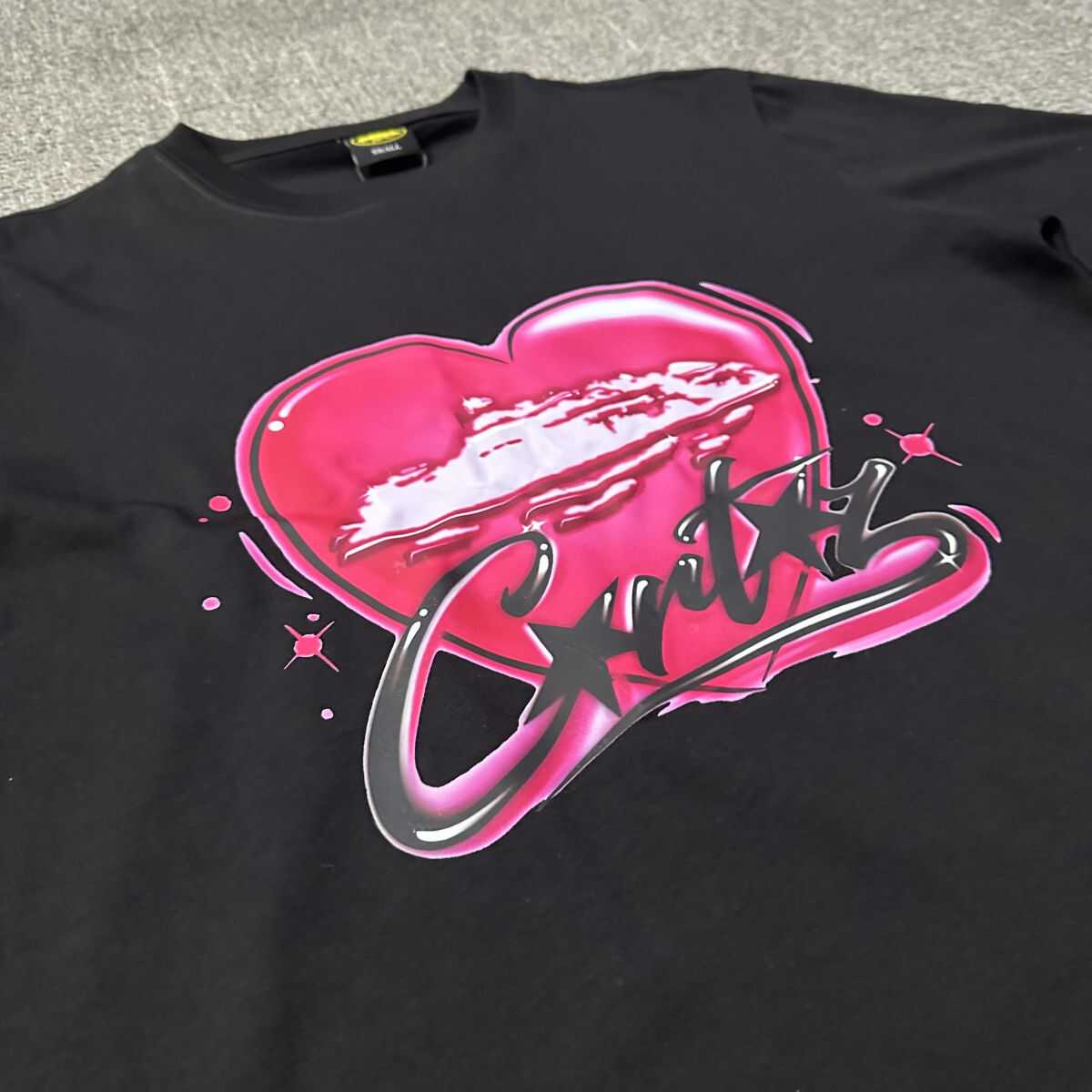 American High Street Corteiz Love Letter Print Short Sleeve Casual Retro Couple T-Shirt