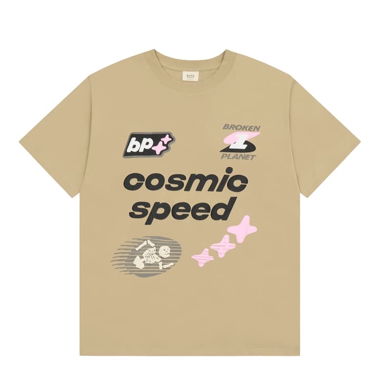 Broken Planet Puff Print Summer Cotton T-Shirt for Men and Women