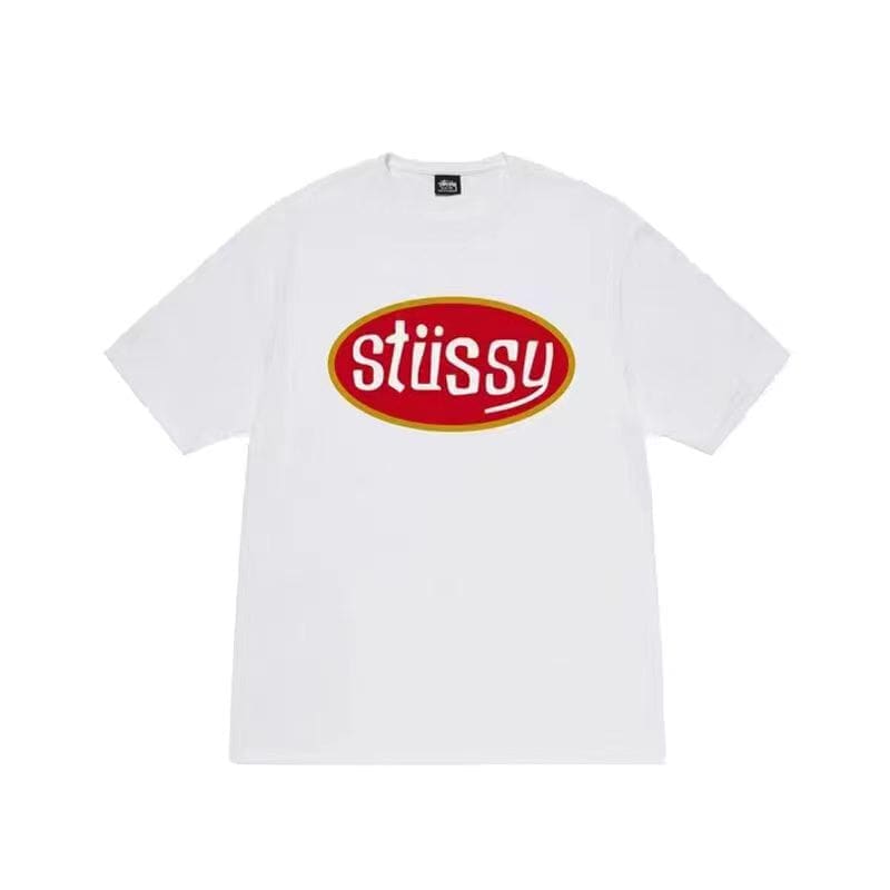 Stussy Crown Surfing Print Short Sleeve T-Shirt for Men and Women 2