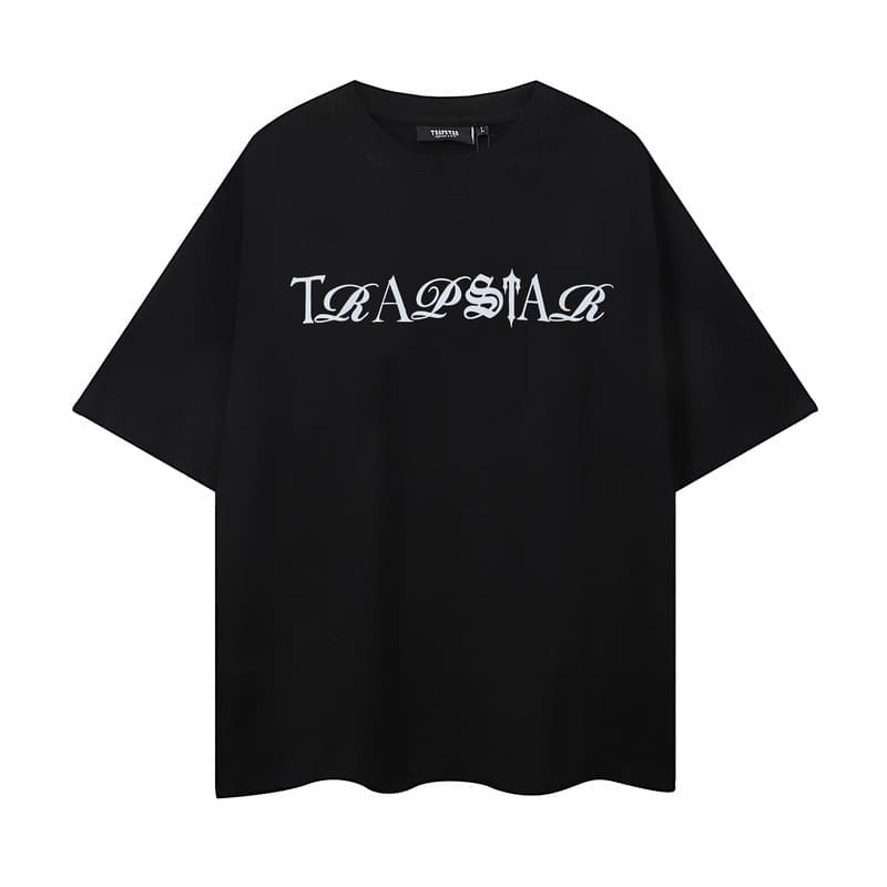Trapstar Gothic Letter Printed Cotton Short Sleeve T-Shirt for Men and Women