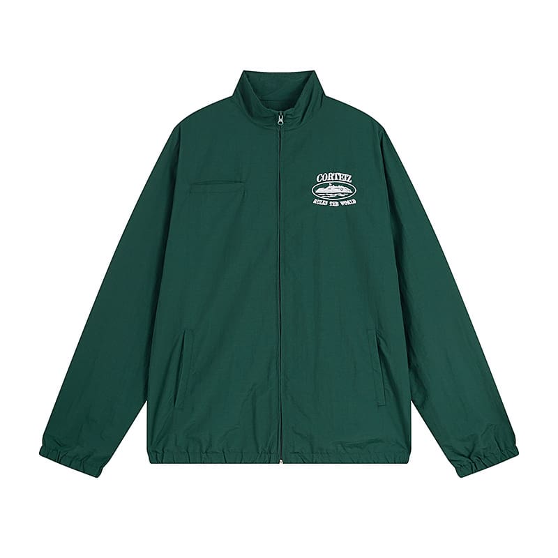 Maychao Corteiz Devil Island Embroidered Logo Coat