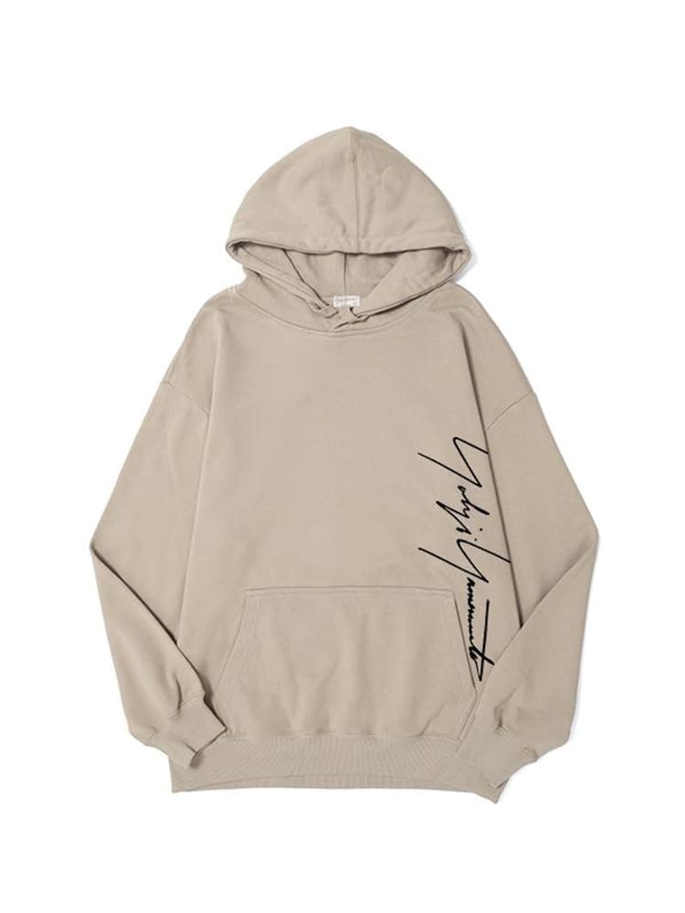 Yohji Yamamoto Vertical Signature Logo Hoodie