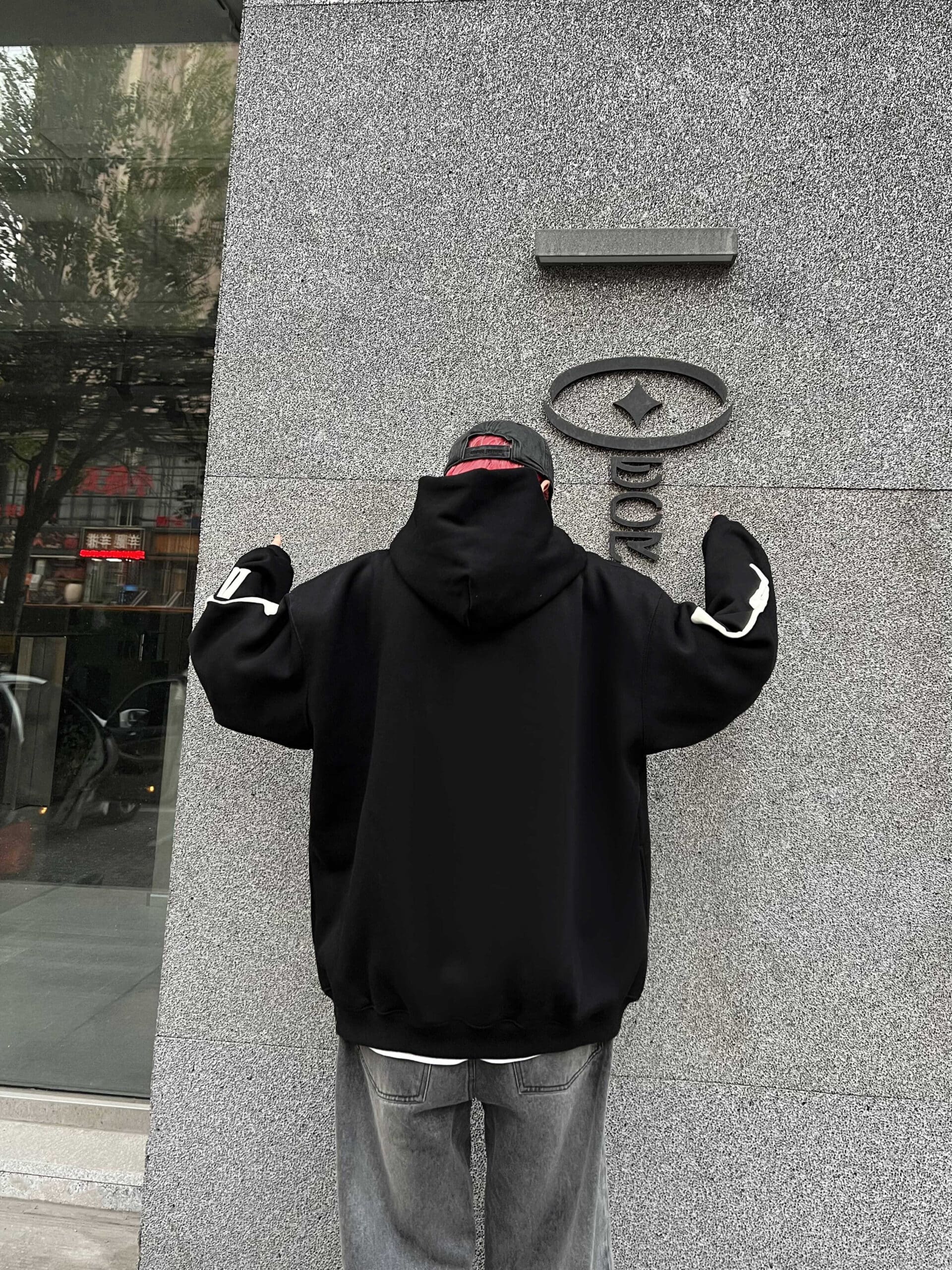 Broken Planet Foam Letter Printed Fleece Hoodie for Couples