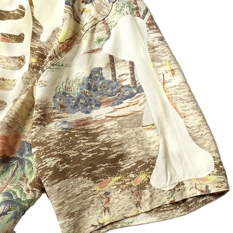 Kapital23Ss Hida Hehong Bones Hawaiian Print Shirt