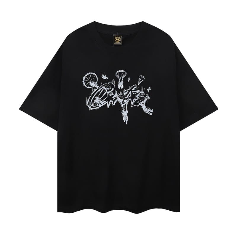 Corteiz Devil Island Summer Cotton Casual Loose Round Neck T-Shirt for Men and Women