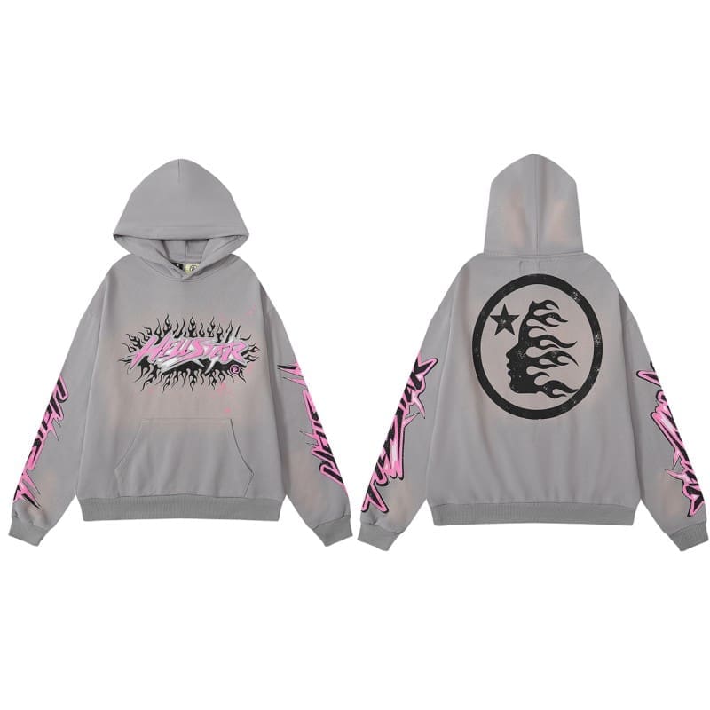 H*lst*r vintage hoodie mud-dyed washed sweater for men and women