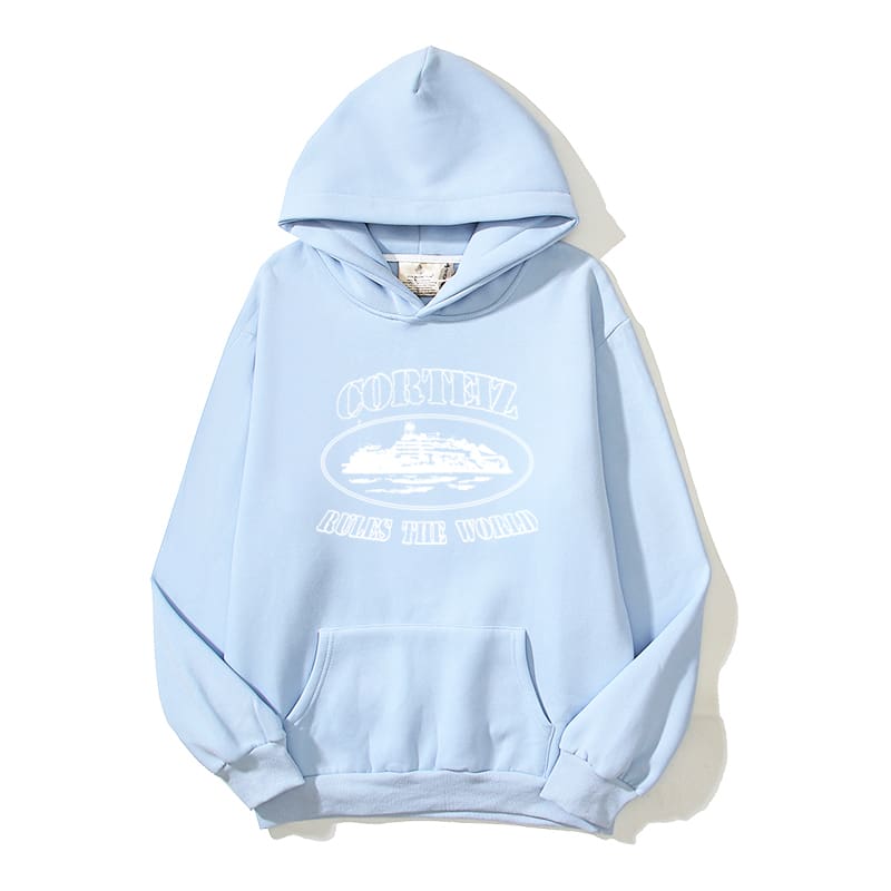 Corteiz Devil Island Letter DRILL Style Hooded Pullover Hoodie