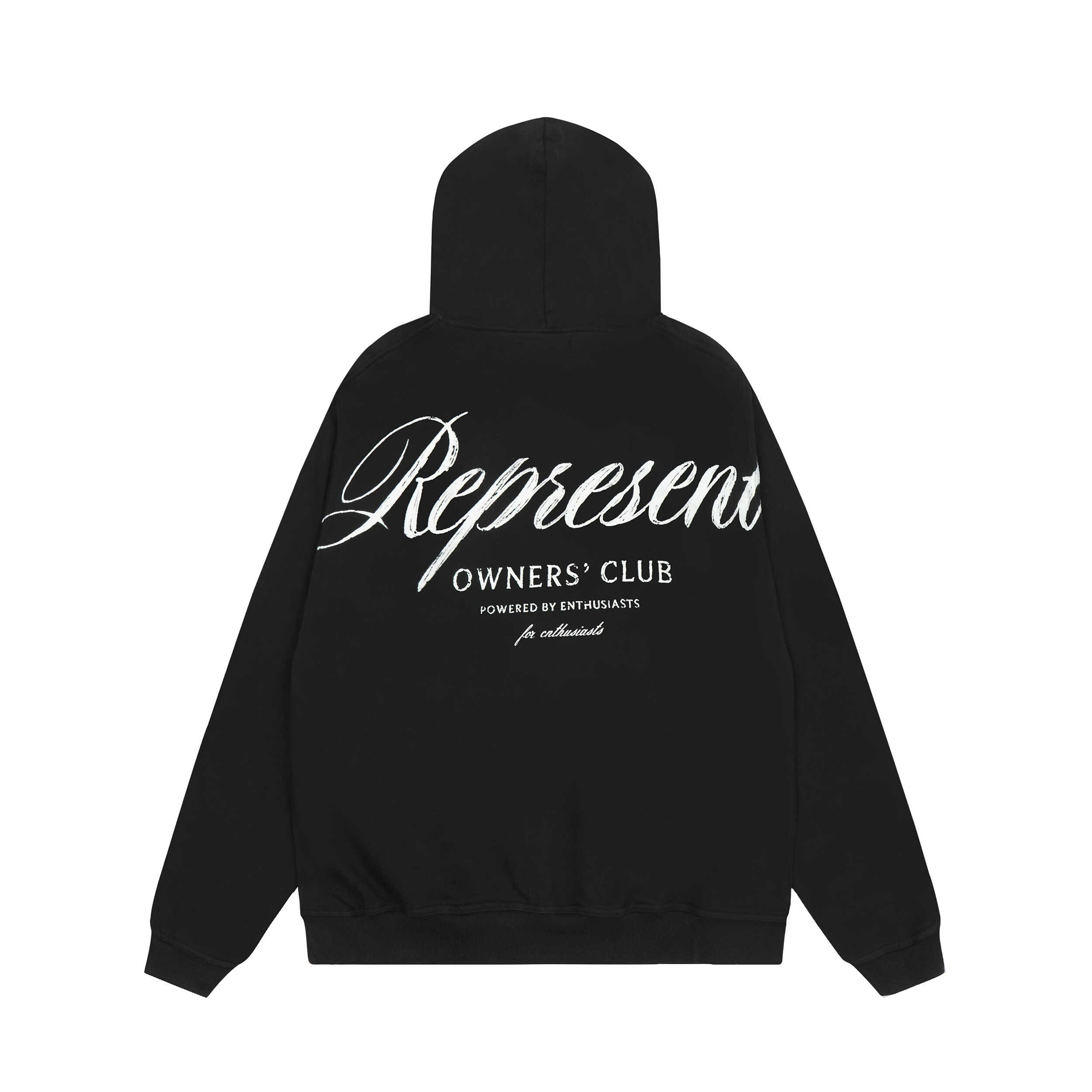 Represent Letter Slogan Print Long Sleeve Hooded Sweater Casual Fashion for Couples