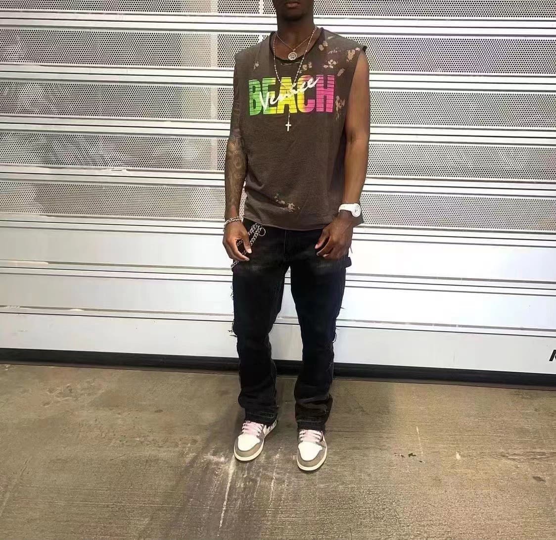 Gallery Dept Splash Ink Washed Sleeveless Vest T-Shirt