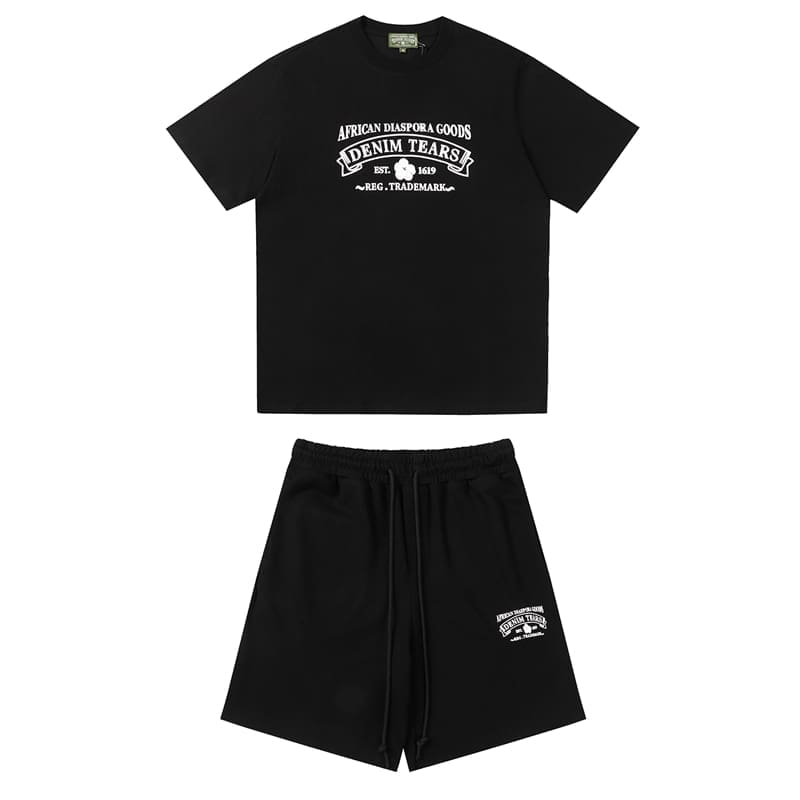 Denim Tears Kapok Letter Print T-Shirt & Shorts