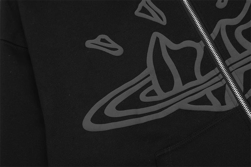 Broken Planet Puff Print Hooded Cardigan Sweater for Men and Women