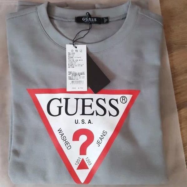 Guess New Round Neck Long Sleeve Printed Casual Sweater for Men