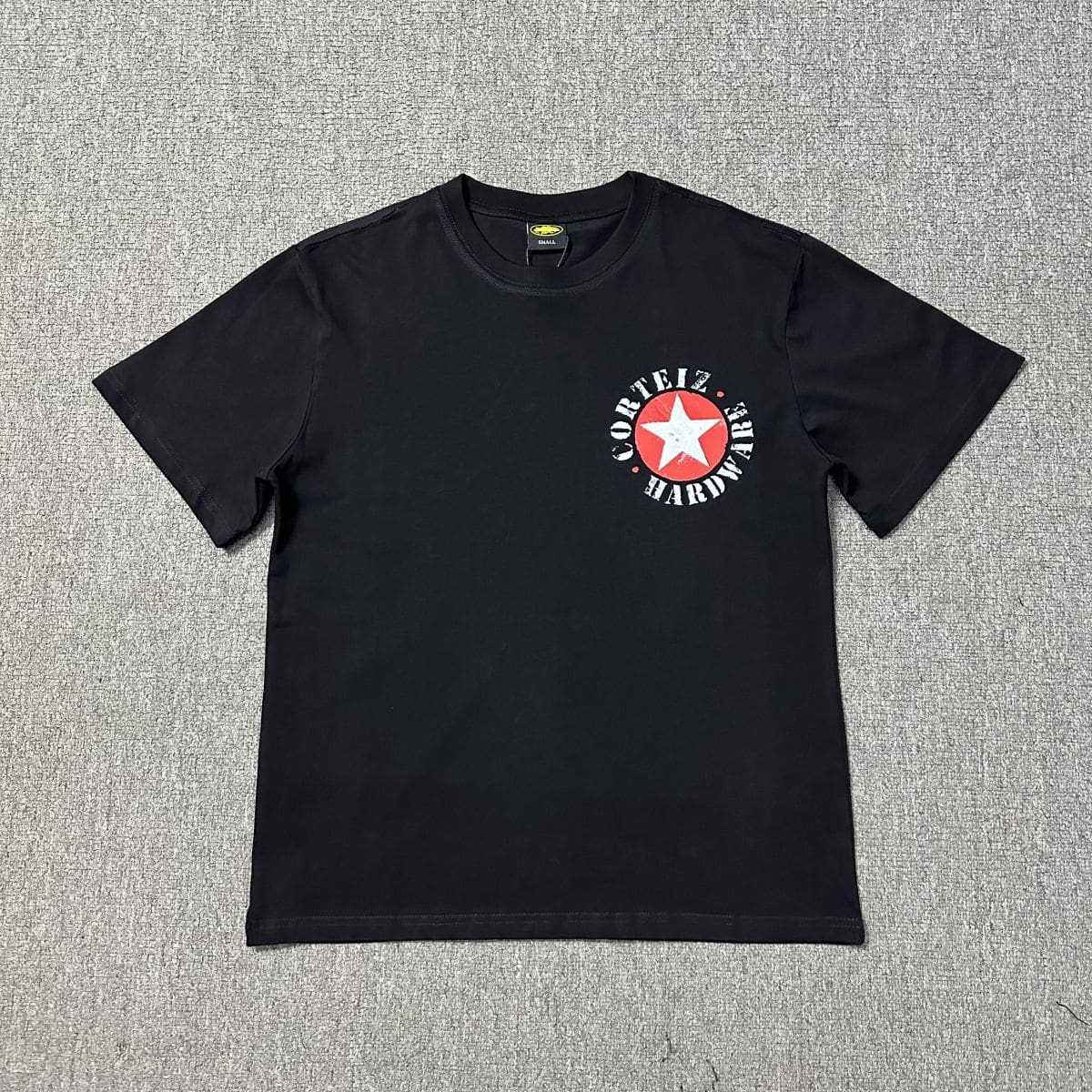 Corteiz Devil Island Star Print Round Neck T-Shirt Casual Loose Short Sleeve for Men and Women