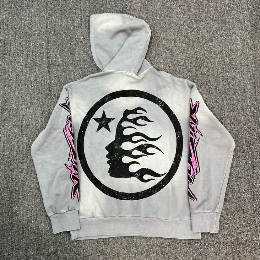 H*lst*r vintage washed big logo hoodie