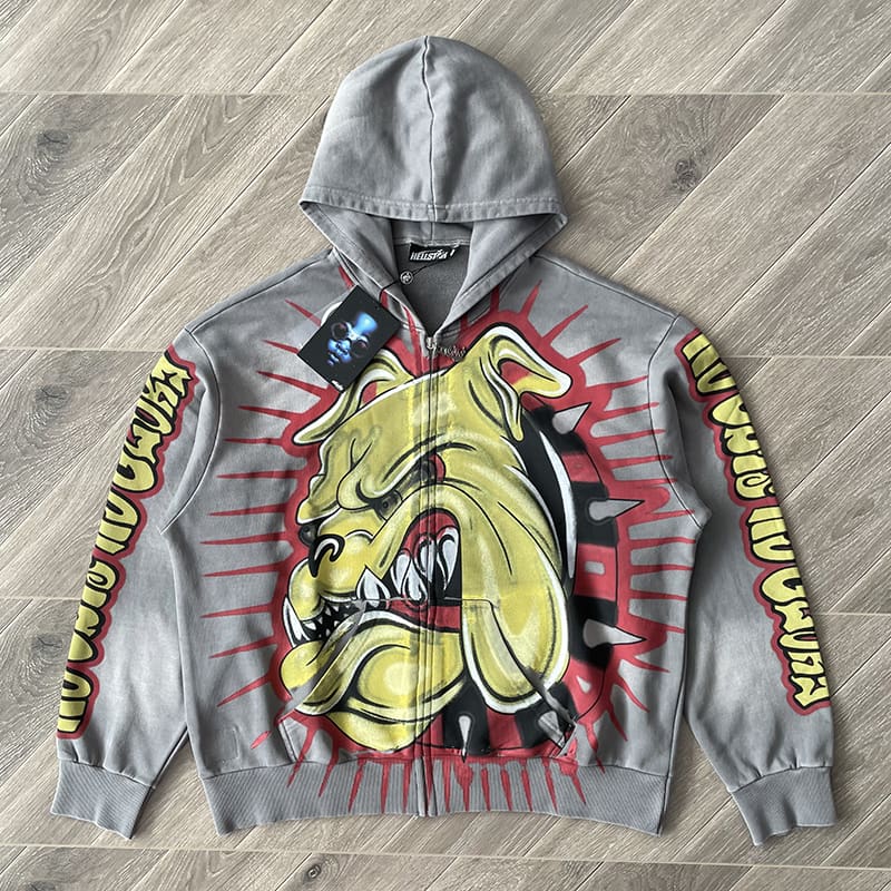 H*lst*r studios bull dog zip up hoodie