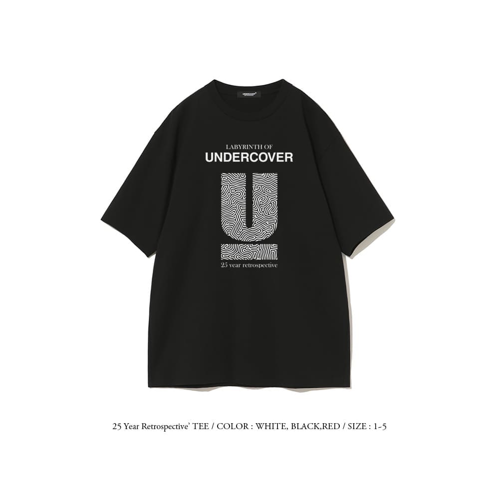 Undercover 25th Anniversary Fingerprint Logo Retro Washed Short Sleeve T-Shirt