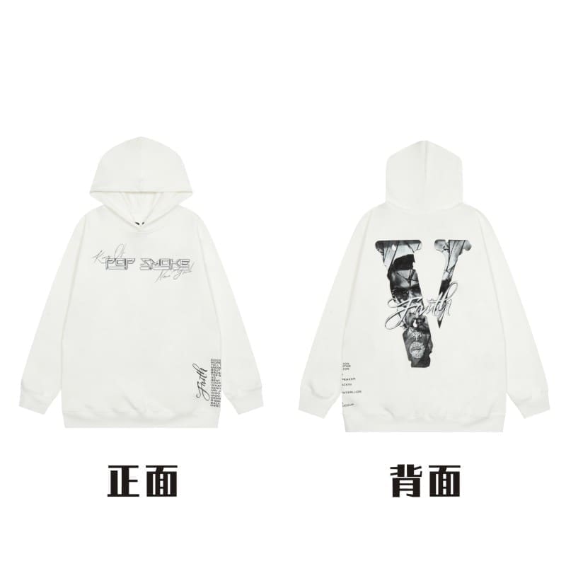 VLONE x Juice WRLD Big V Hoodie for Men and Women High Street Fashion