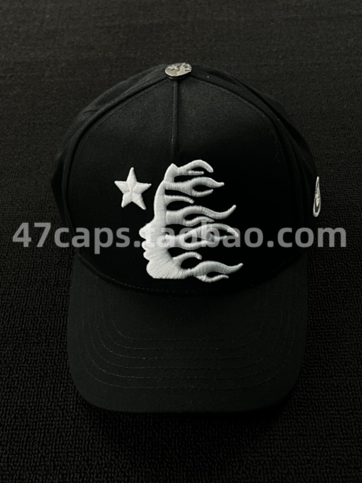 H*lst*r american hip hop adjustable peaked cap with rhinestone