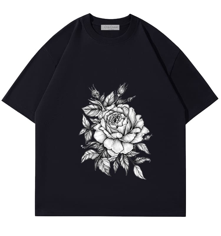 Yohji Yamamoto Sketch Rose Print Tee