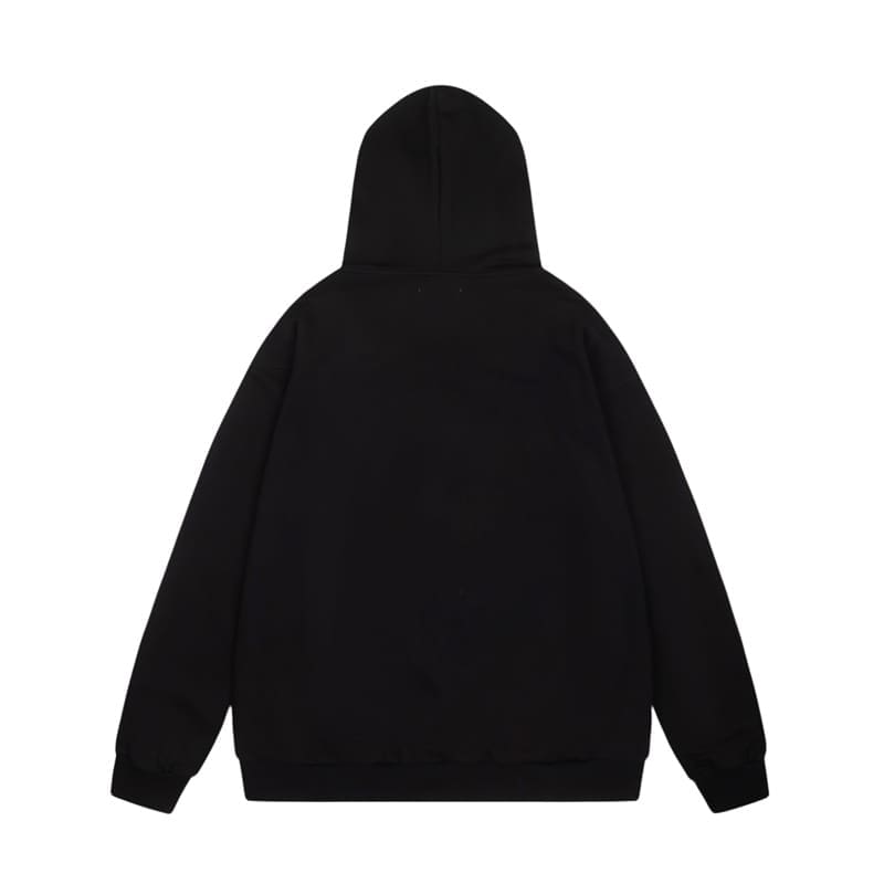 GRAILZ Retro Portrait Letter Print High Street Hoodie for Men and Women