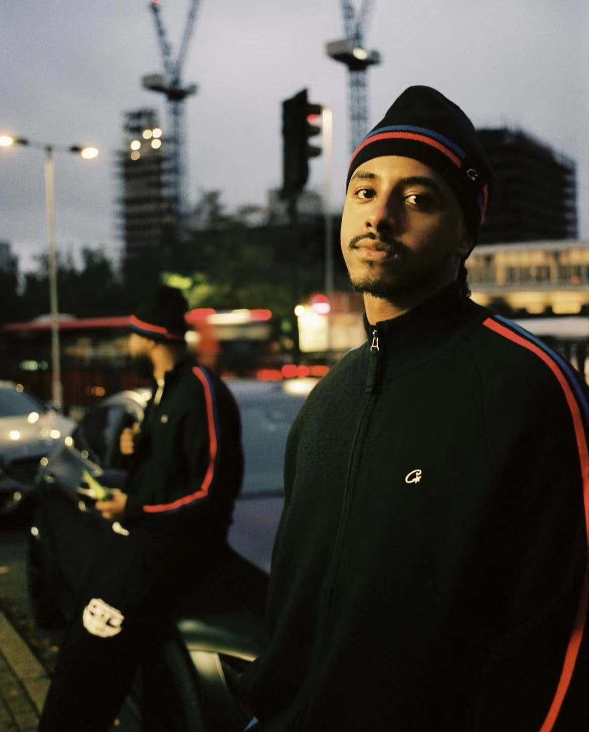 Corteiz Devil Island Red and Blue Ribbon Jacket Couples Zipper Cardigan