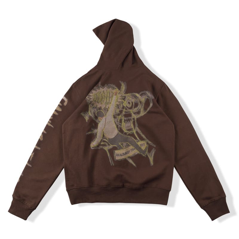 Travis Scott Cactus Jack Hand-Painted Graffiti Portrait Hoodie