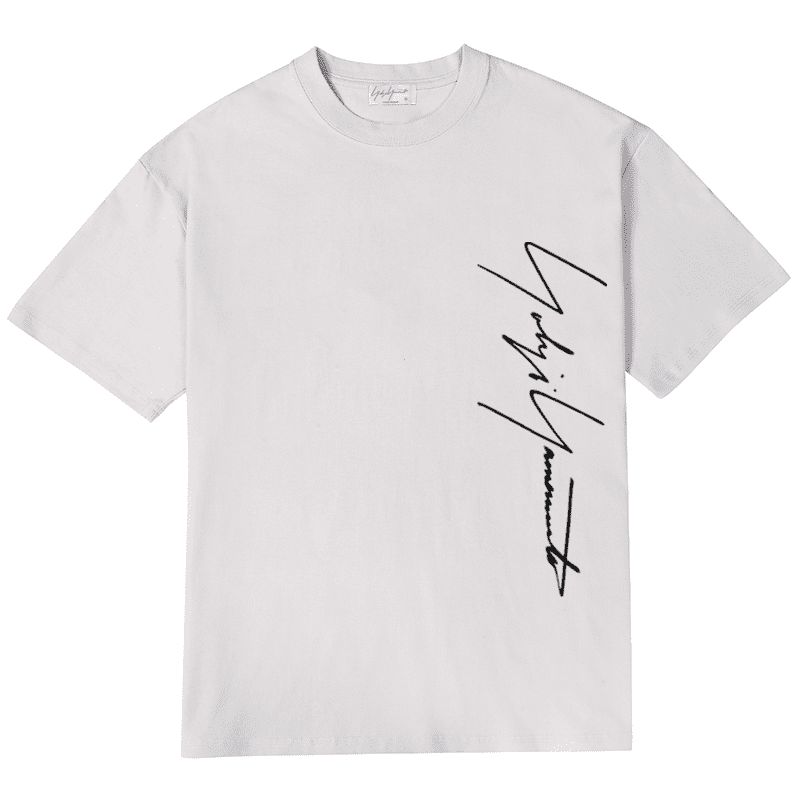 Yohji Yamamoto Vertical Signature Logo Tee