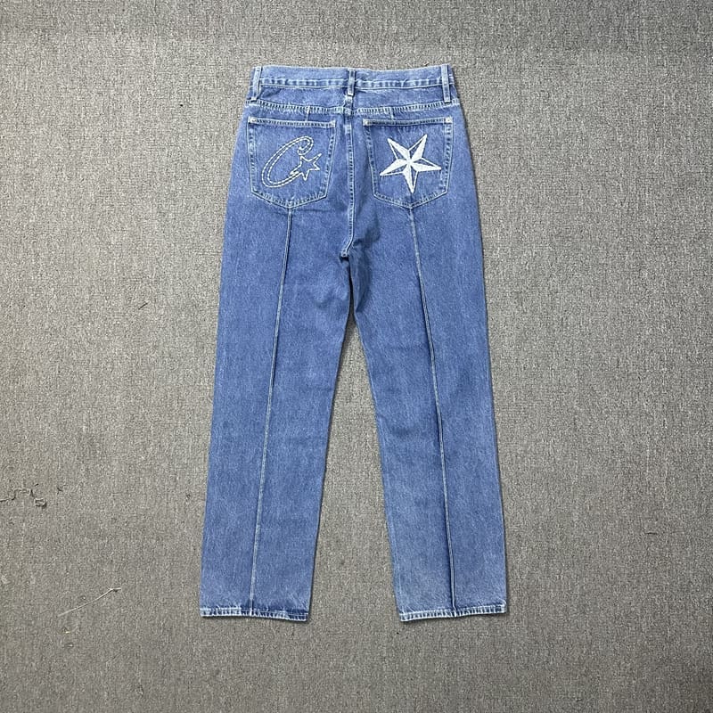 Corteiz Embroidered Five-Pointed Star Denim