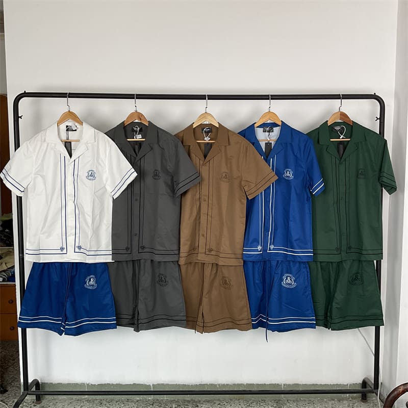 Represent Retro Alphabet Print Loose Short Sleeve Shirt and Shorts Set